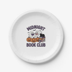 Midnight Book Club Halloween Reading Design_1 Paper Plates