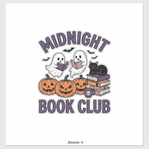 Midnight Book Club Halloween Reading Design_1 Sticker