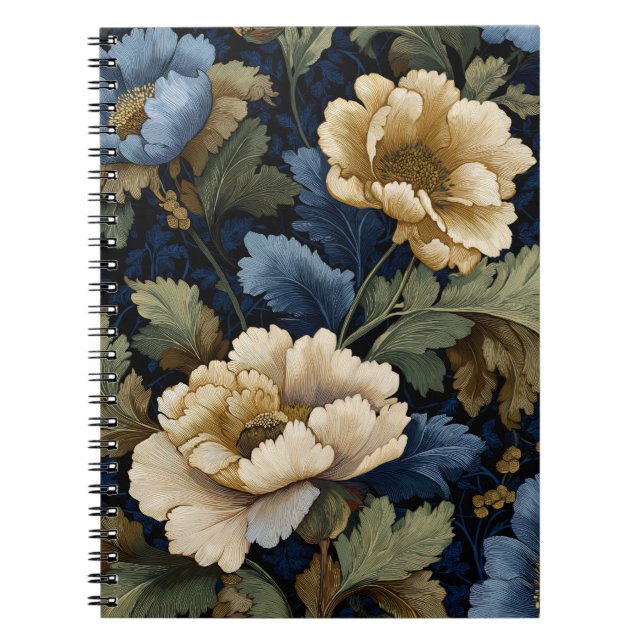 Midnight Botanica — Elegant Floral Notebook (Front)