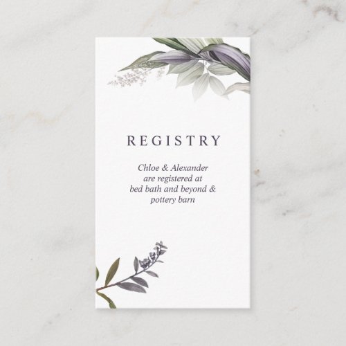 Midnight Botanical Registry Card