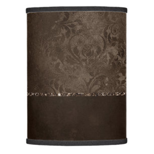 Midnight Bronze Romance Satiny Grunge Damask Lamp Shade