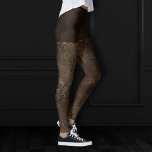 Midnight Bronze Romance | Satiny Grunge Damask Leggings<br><div class="desc">Rich sophisticated 90s style grunge is all grown up with this edgy distressed satin rose damask, luxurious velvet, and faux glitter trim in a dramatic dark moody jewel tone and dusky hue palette. This vintage 1990s unisex mixed medium abstract texture adds the perfect pop of color and personal style. For...</div>