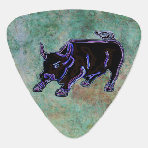 Midnight Bull Custom Monogram Guitar Pick