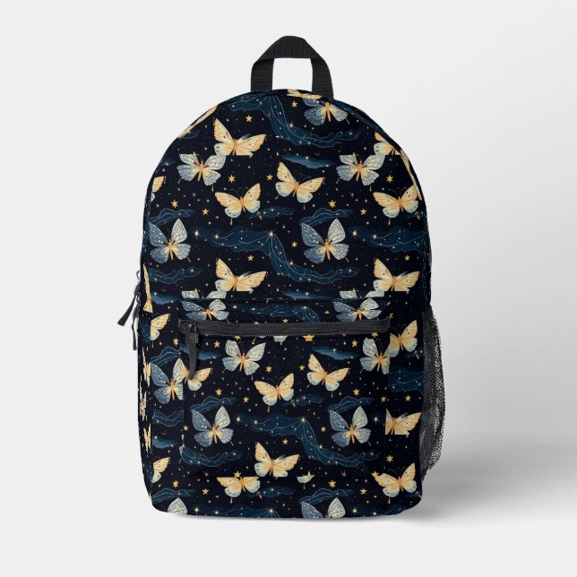 Midnight Butterflies Printed Backpack (Front)