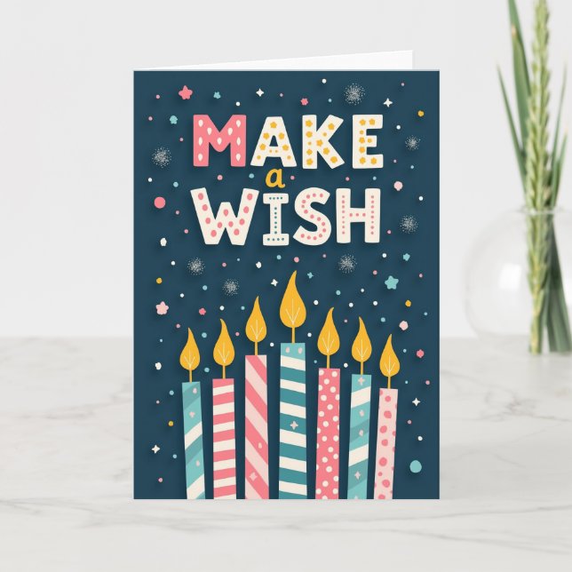 Midnight Candle Birthday Card (Front)