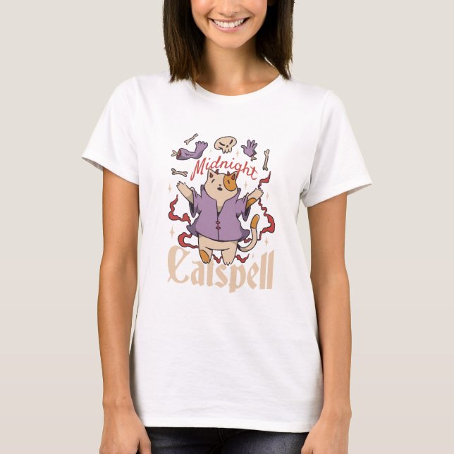 Midnight Catspell Funny T-Shirt (Front)