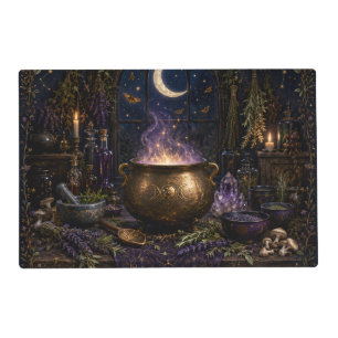 Midnight Cauldron Celestial Witch Laminated Placemat