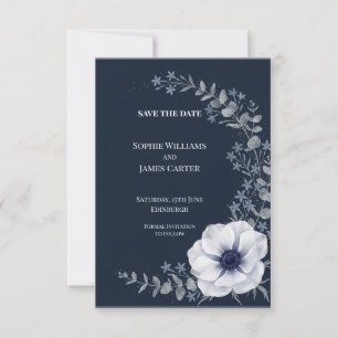 Midnight Celestial Botanical Anemone Save The Date