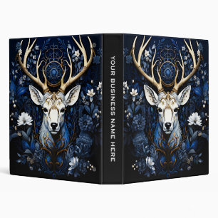 Midnight Celestial Floral Gothic Deer 3 Ring Binder
