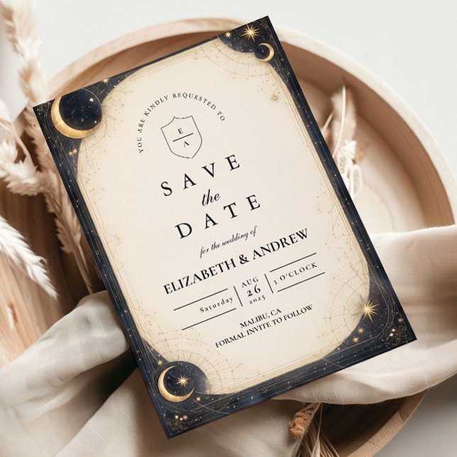 Midnight Celestial Garden Wedding Save The Date (Creator Uploaded)