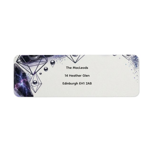 Midnight Celestial Geometric Return Address Labels (Front)