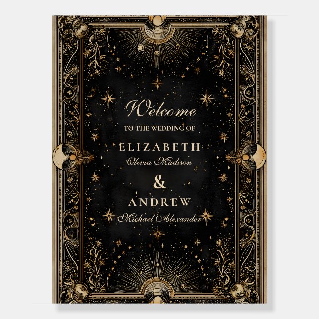 Midnight Celestial Luxe Wedding Foam Board (Front)