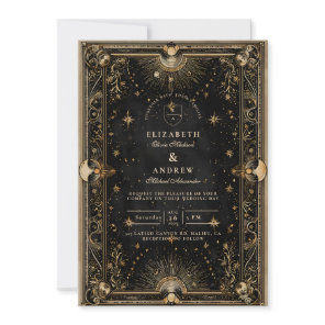 Midnight Celestial Luxe Wedding Invitation