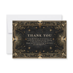 Midnight Celestial Luxe Wedding Thank You Card