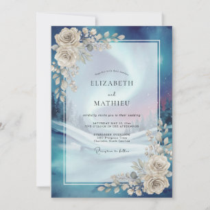 Midnight Celestial Rose Wedding Invitation