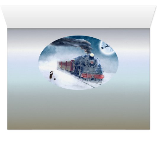 Midnight Christmas Train with Girl and Santa (Inside Horizontal (Bottom))