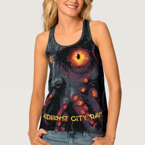 Midnight City rave creature womens tank top