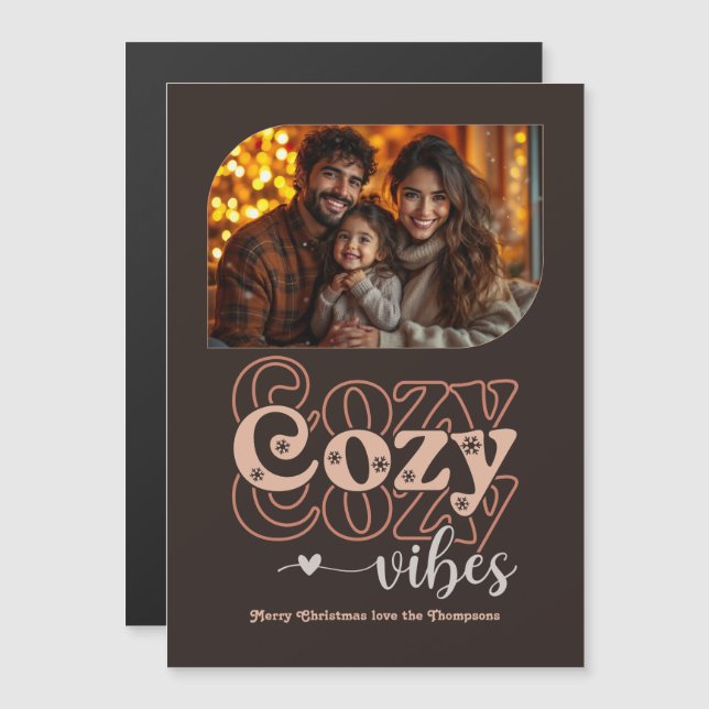 Midnight Cocoa Holiday Keepsake Christmas Photo (Front/Back)