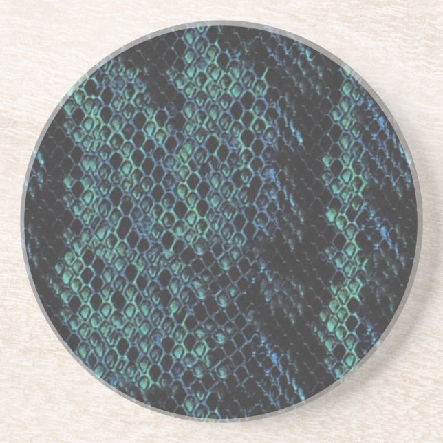 Midnight Colored Snake Skin Drink Coaster (Front)