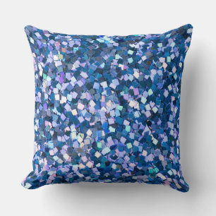 Midnight Confetti Shimmer Throw Pillow