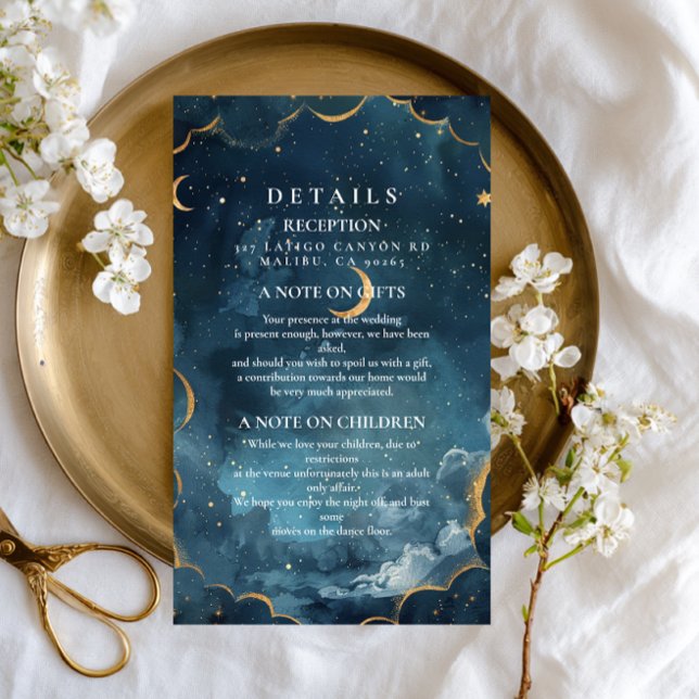 Midnight Constellation Floral Wedding Enclosure Card (Creator Uploaded)