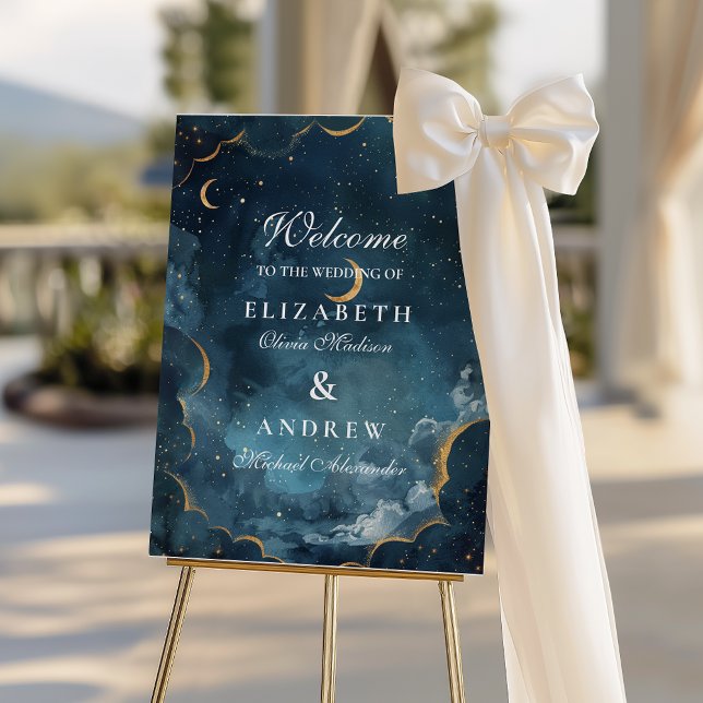 Midnight Constellation Floral Wedding Foam Board (Creator Uploaded)