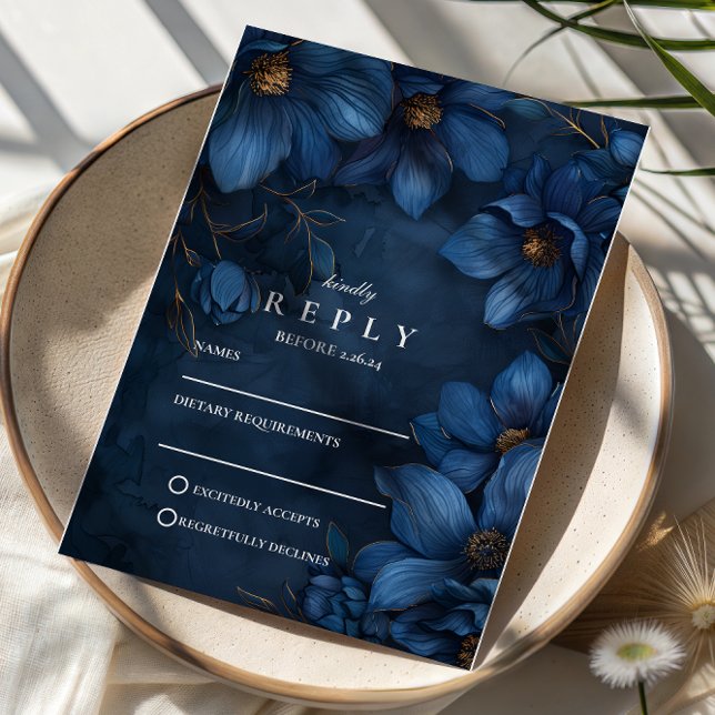 Midnight Copper Garden Wedding RSVP Card (Creator Uploaded)