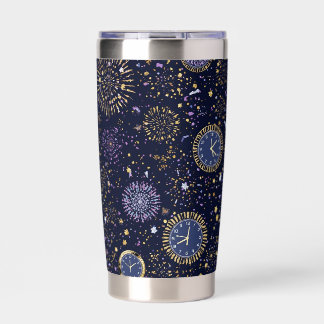 Midnight Countdown Celebration Seamless Pattern Insulated Tumbler