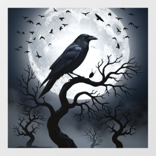Midnight Crow   Gothic Halloween Window Clings Wall Decal