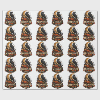 Midnight Crow Society Gothic Halloween Raven  Wrapping Paper