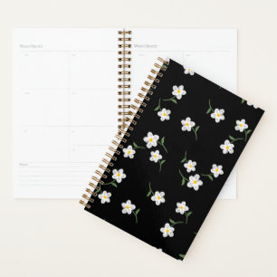 Midnight Daisy Daily Planner   Elegant Floral 