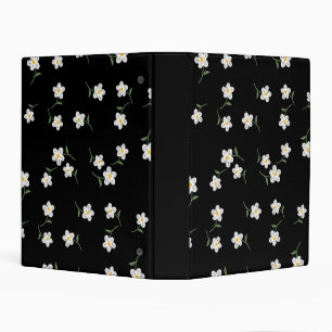 Midnight Daisy Floral Binder Hand-Drawn