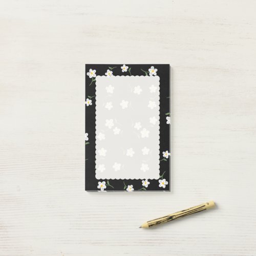 Midnight Daisy Floral Sticky Notes | Cute Botanica