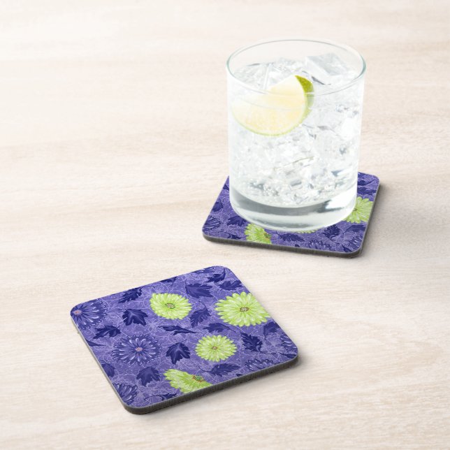 Midnight Daisy Garden Beverage Coaster (Right Side)