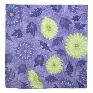 Midnight Daisy Garden Duvet Cover