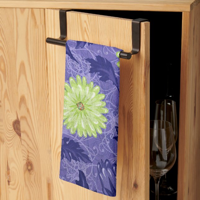Midnight Daisy Garden Kitchen Towel (Thirds Fold)