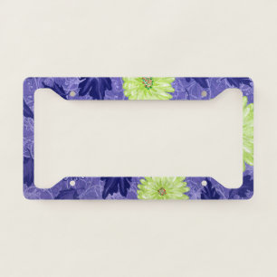 Midnight Daisy Garden License Plate Frame