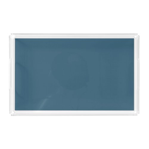Midnight Dark Blue Solid Color Print Space Blue Acrylic Tray