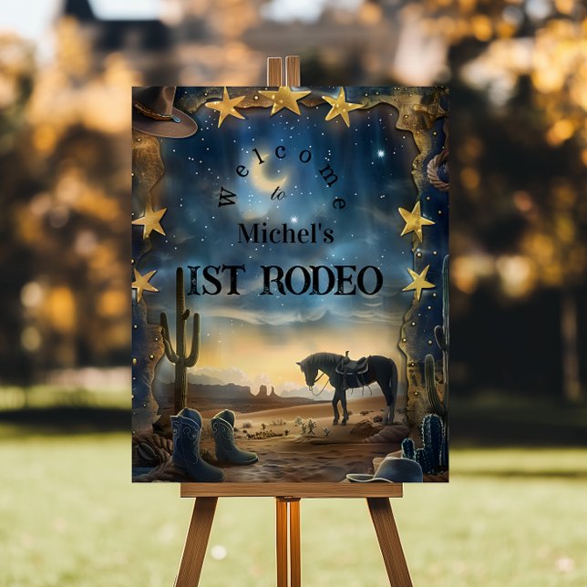 Midnight Desert Cowboy 1st Birthday Rodeo Foam Board (Creator Uploaded)