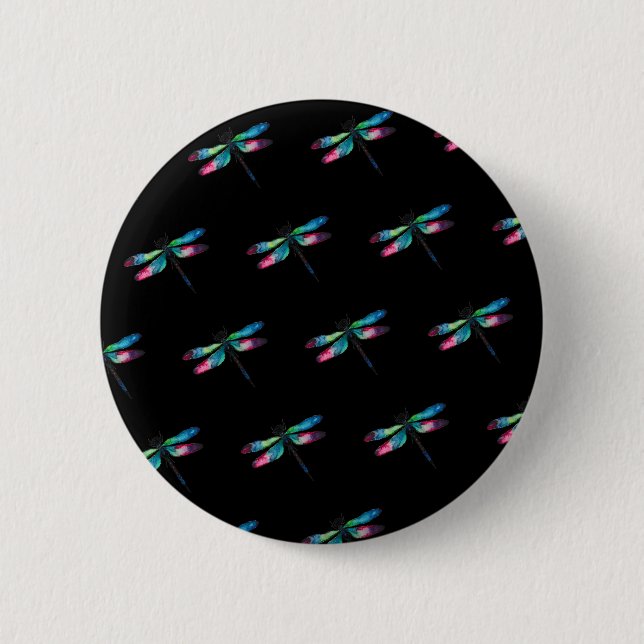 Midnight Dragonflies Button (Front)