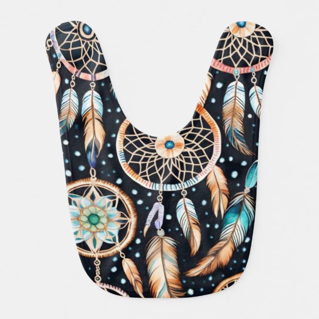Midnight Dream-Catching Baby Bib (Front)
