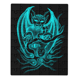 Midnight Dream - Devils in Tattoo-style Jigsaw Puzzle