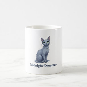 Midnight Dreamer Celestial Cat Coffee Mug