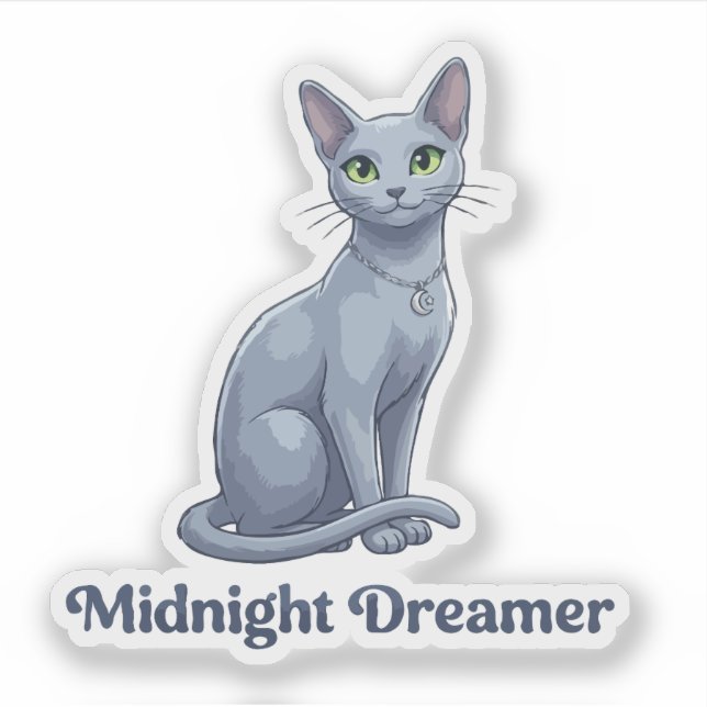  Midnight Dreamer Celestial Cat Sticker (Front)