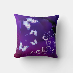 Midnight Dreams Butterflies Throw Pillow