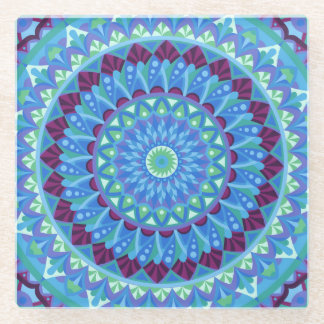 Midnight Dreams Mandala Glass Coaster