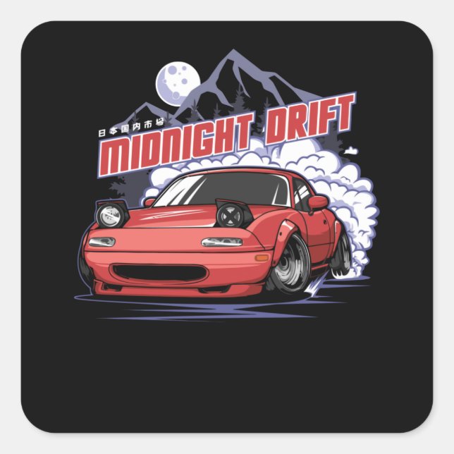 Midnight Drift Square Sticker (Front)