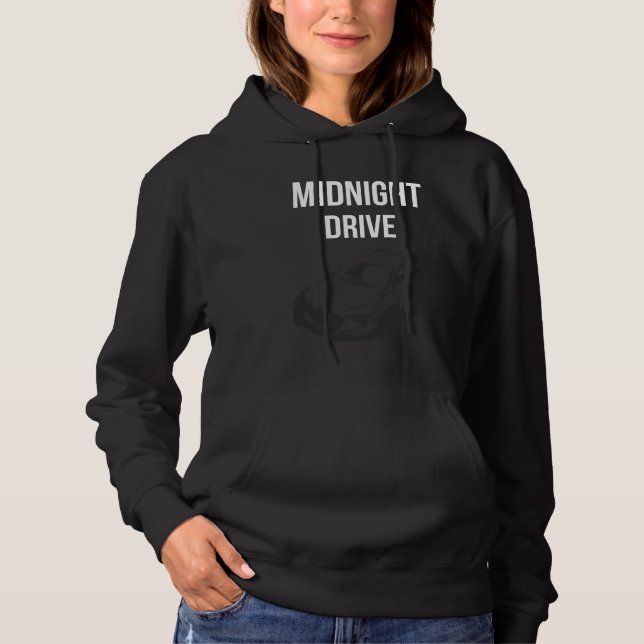 Midnight Drive Hoodie  – Aesthetic Night Car Minim (Front)