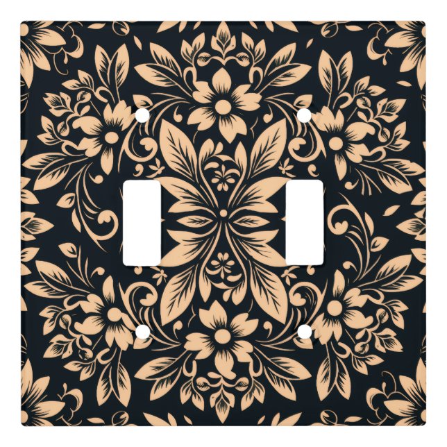 Midnight Elegance Damask Light Switch Cover (Front)