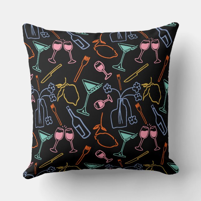 Midnight Feast Throw Pillow (Back)